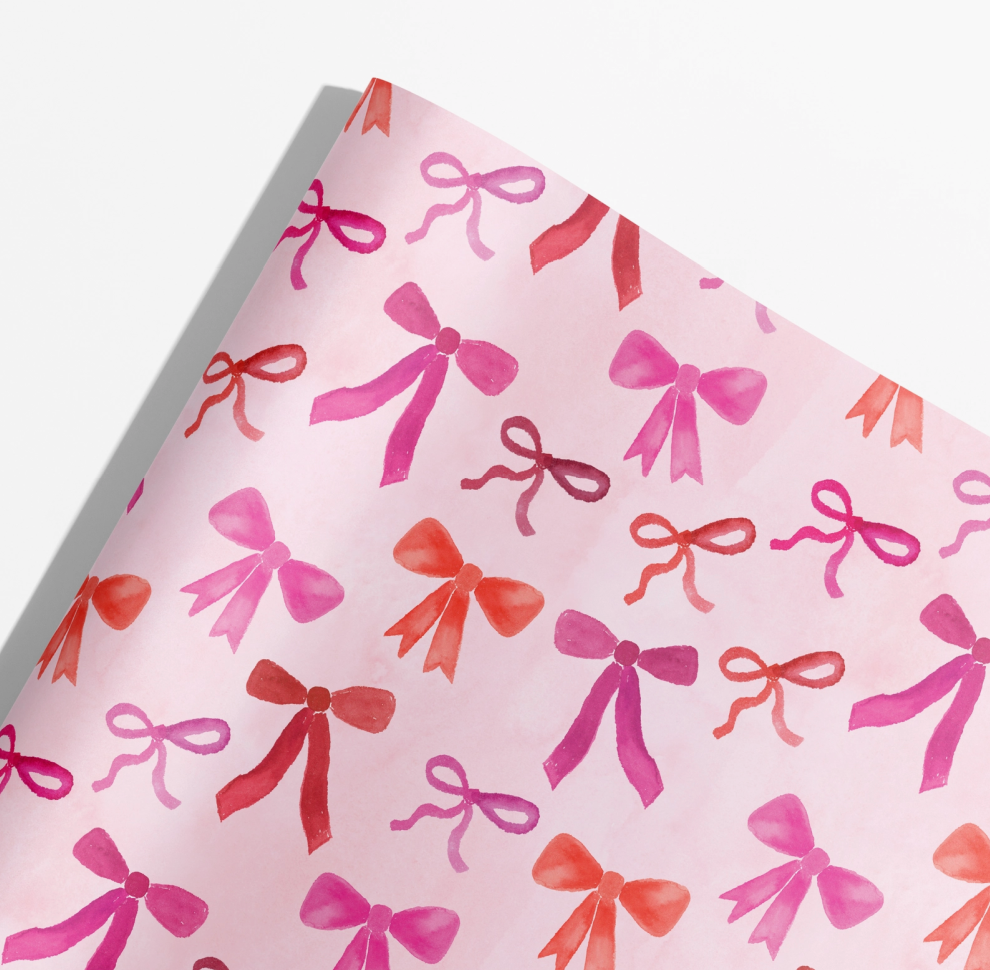 Pink Bow Wrapping Paper