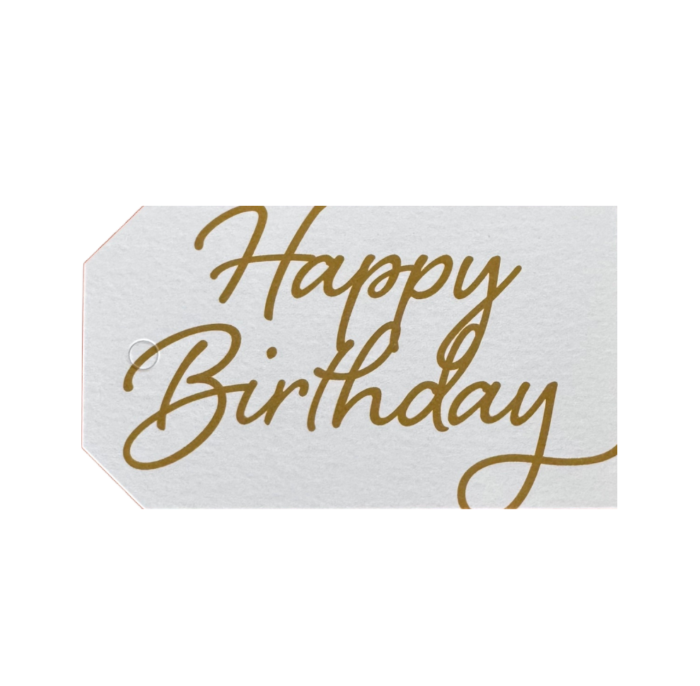 Gold Happy Birthday Gift Tag
