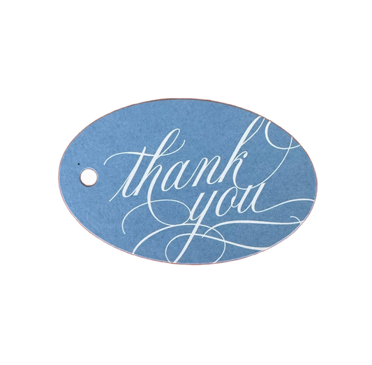 Oval Blue Thank You Gift Tag