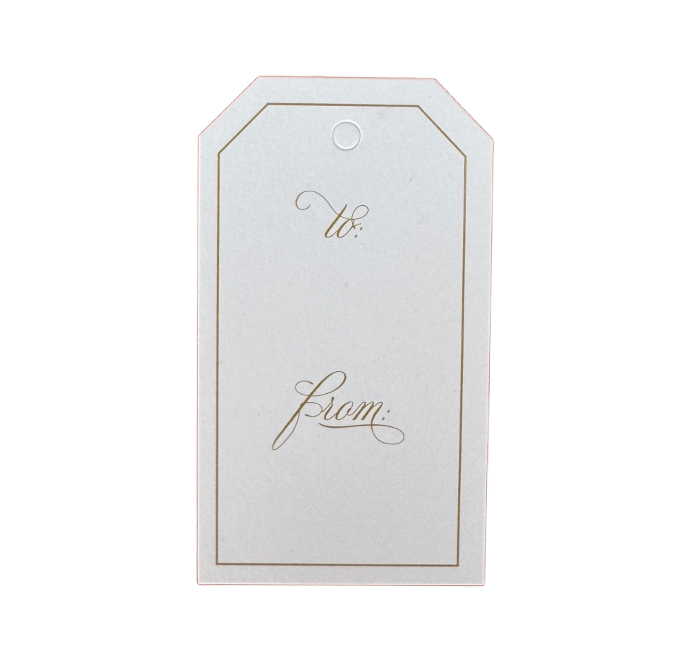Gold/White To From Gift Tag