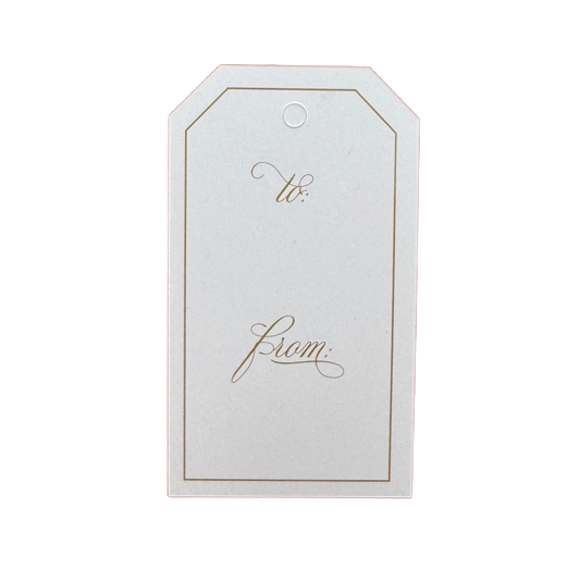 Gold/White To From Gift Tag