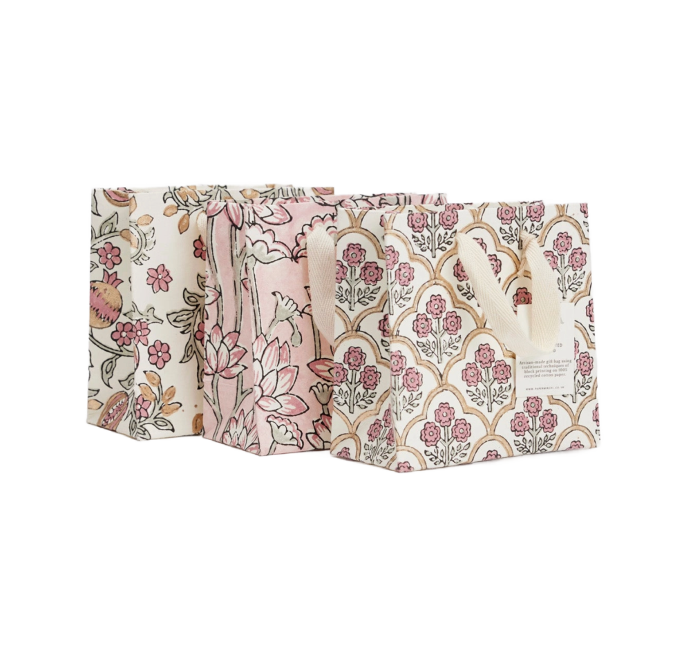 Small Hand Block Printed Gift Bag