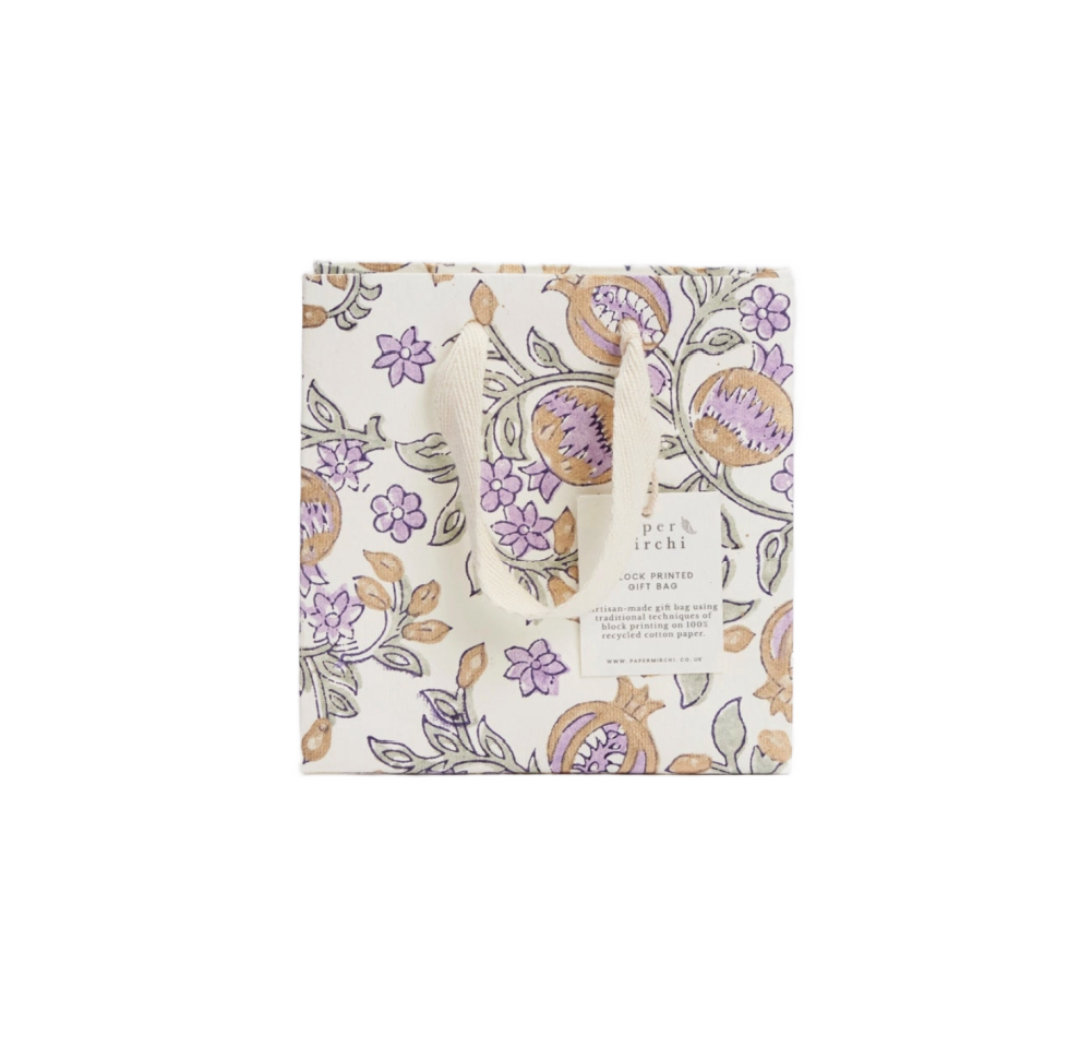 Small Hand Block Printed Gift Bag