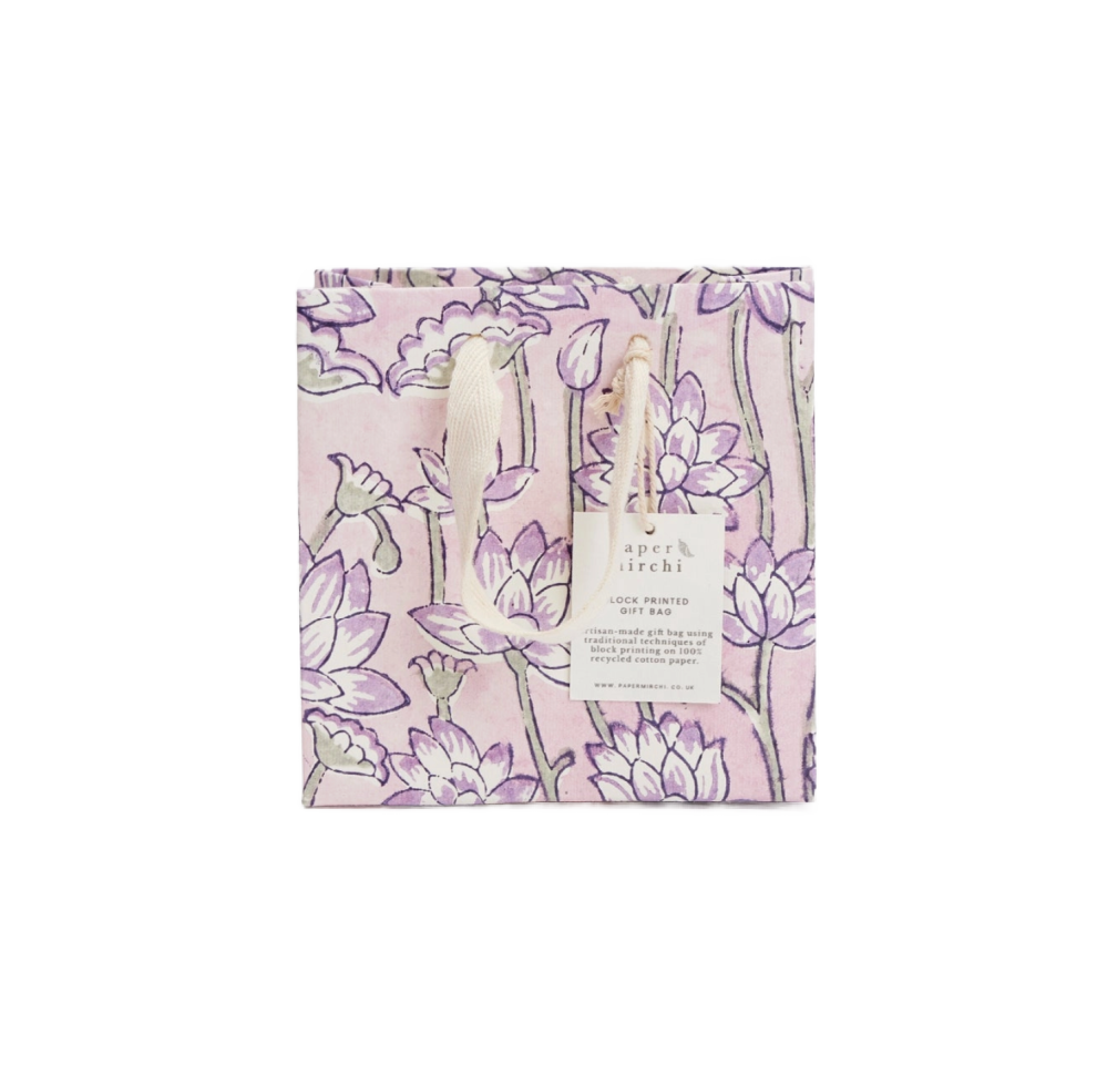 Small Hand Block Printed Gift Bag