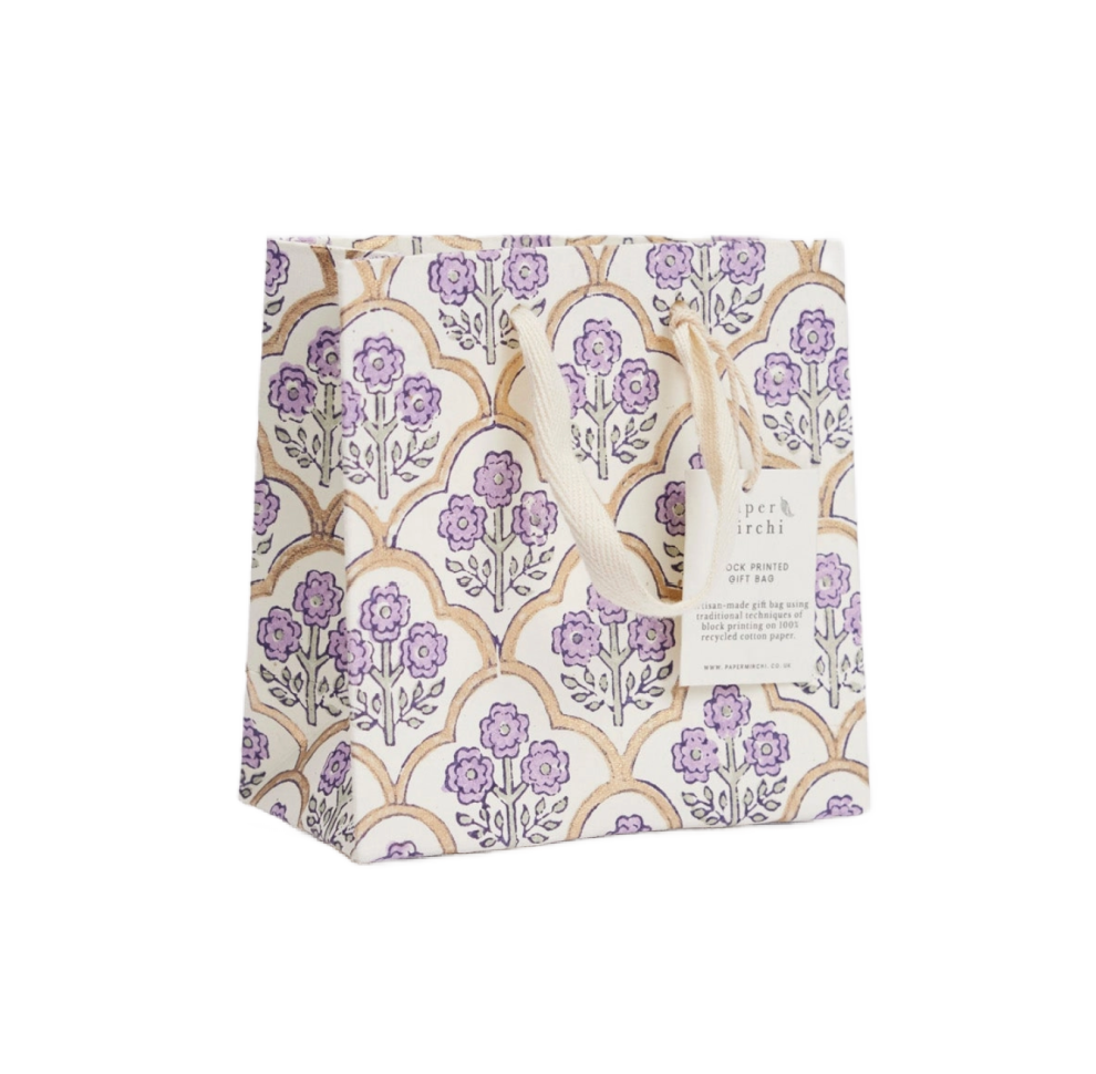Small Hand Block Printed Gift Bag