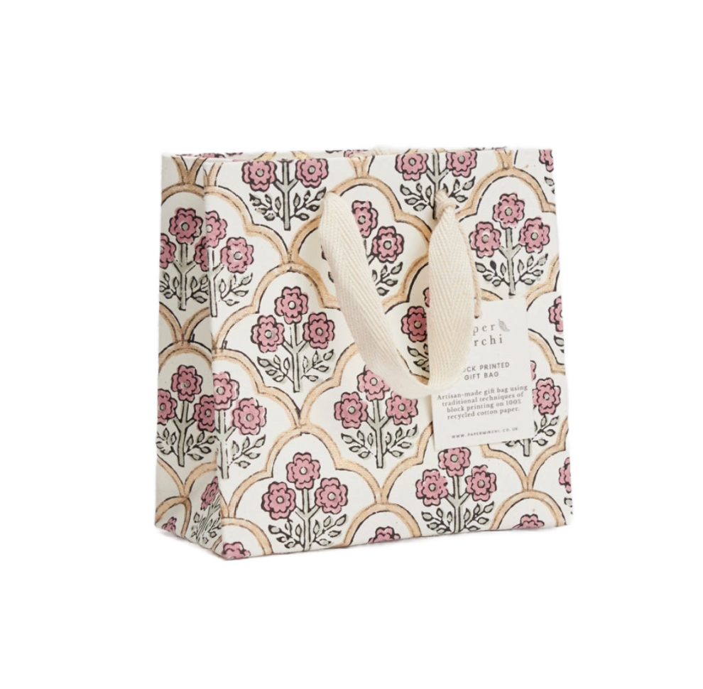 Small Hand Block Printed Gift Bag