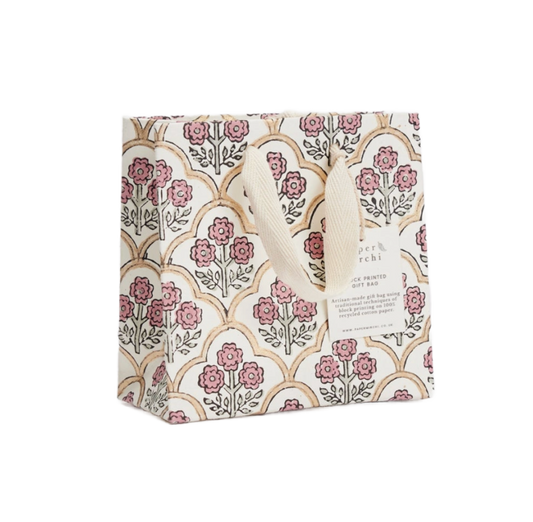 Small Hand Block Printed Gift Bag