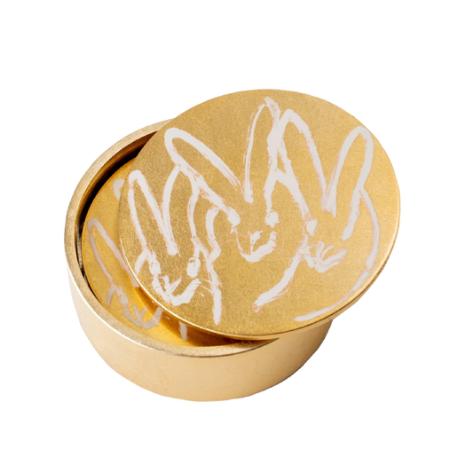 Hunt Slonem | Gold Leaf Coaster Box