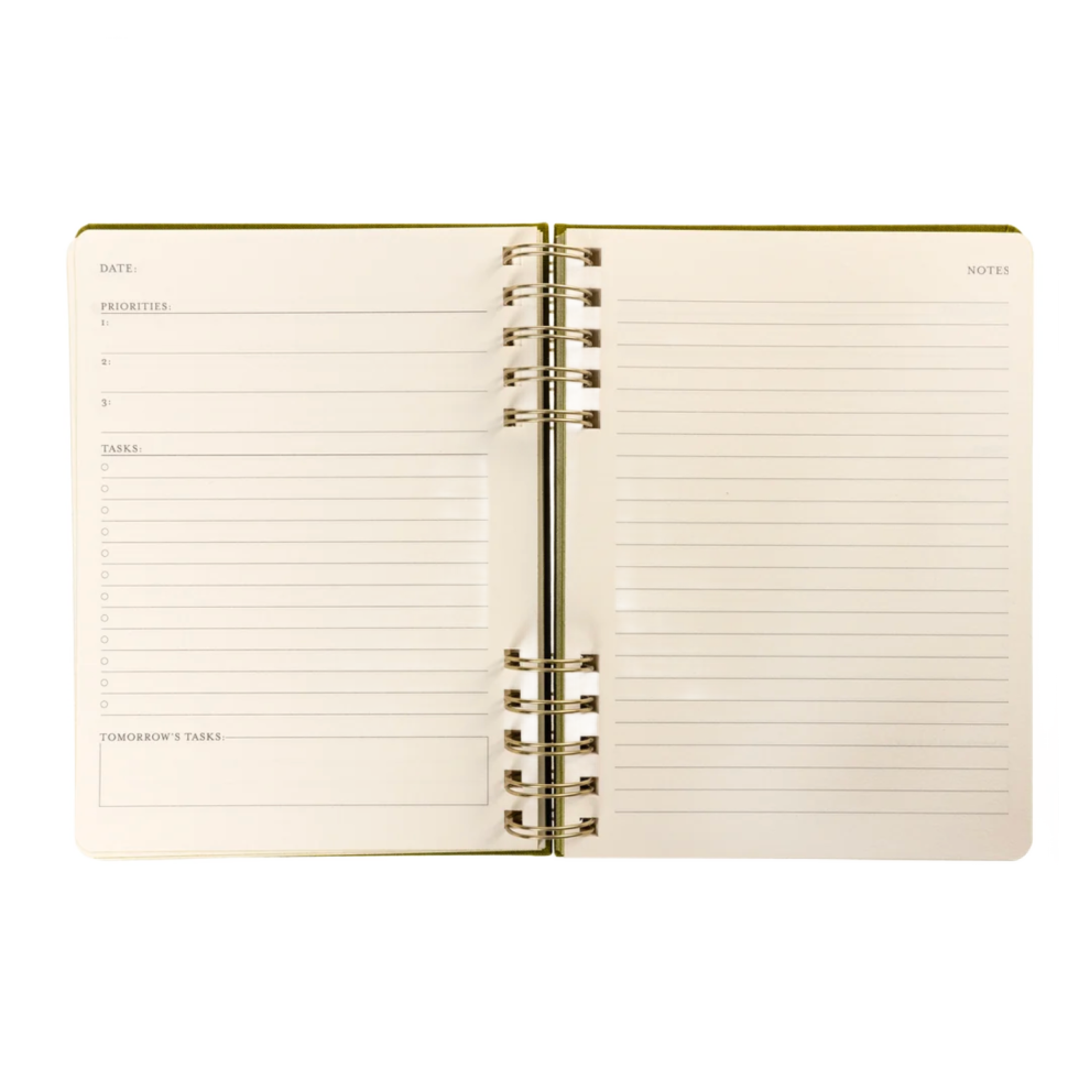 Olive Green Fabric-Bound Task Journal