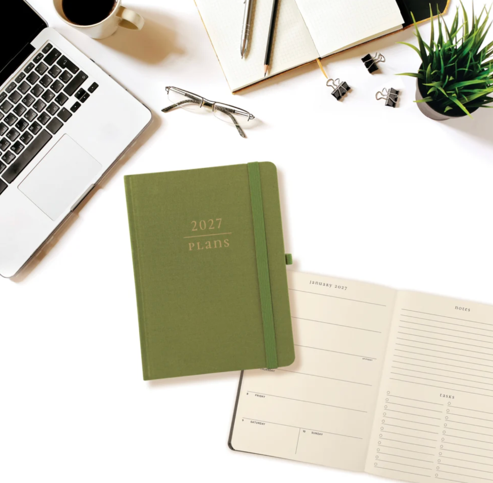 Sage 18-Month Fabric-Bound Planner