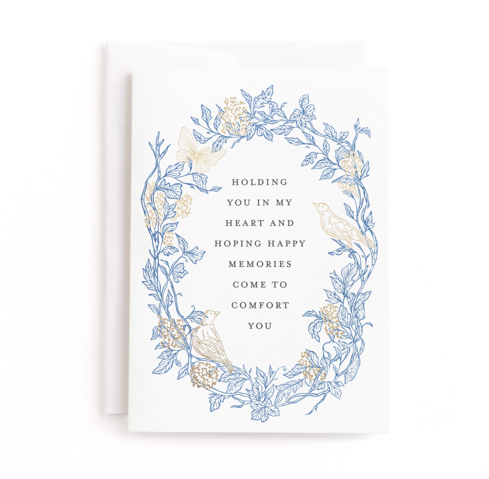 Meet Me In The Garden, Sympathy Greeting Card, Foil-Pressed