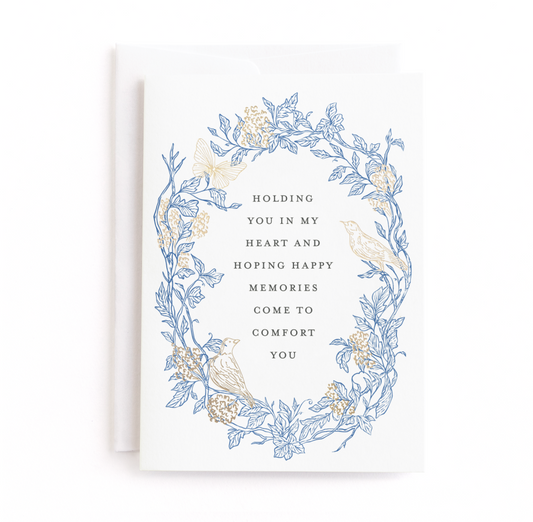 Meet Me In The Garden, Sympathy Greeting Card, Foil-Pressed