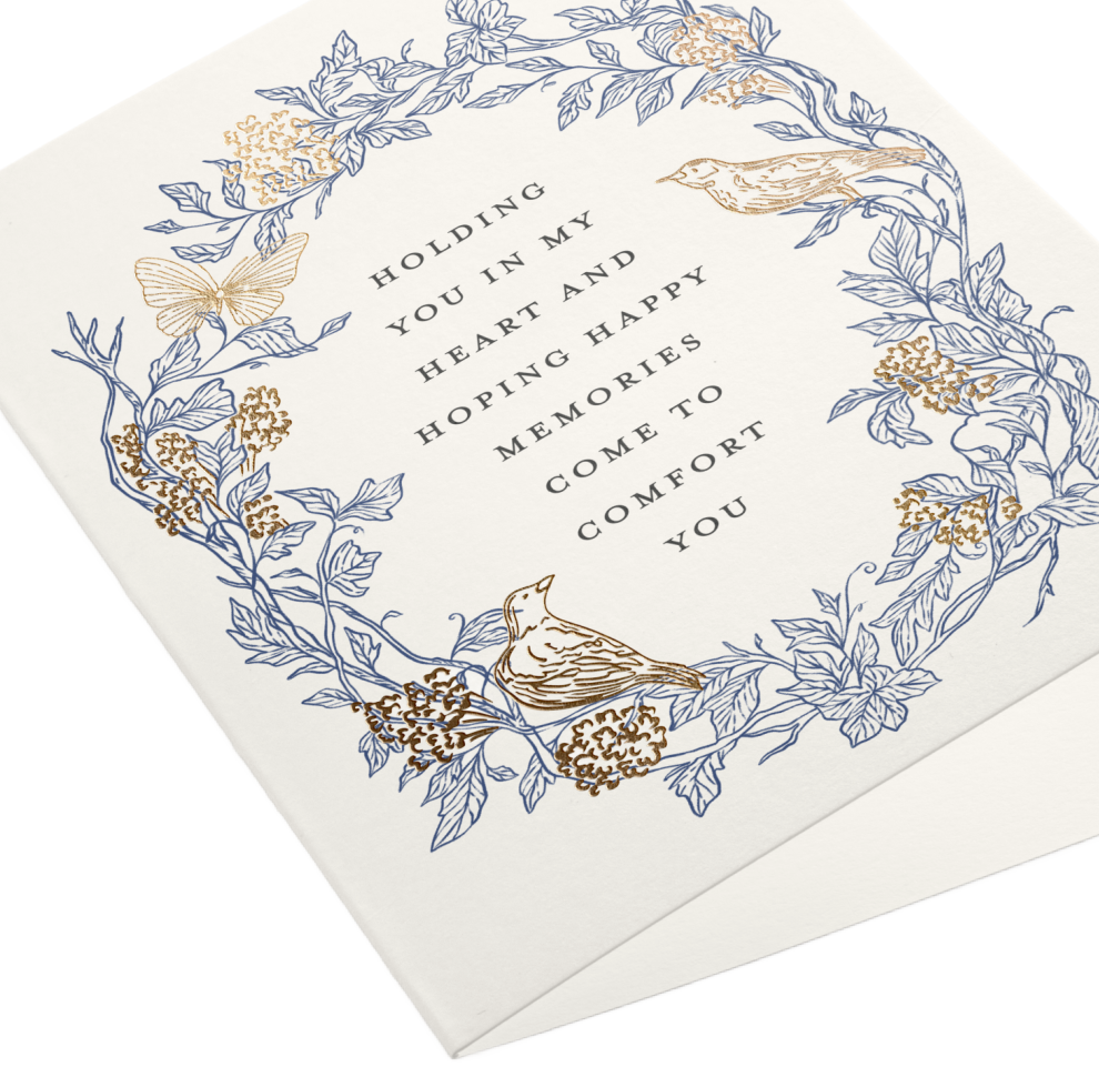 Meet Me In The Garden, Sympathy Greeting Card, Foil-Pressed