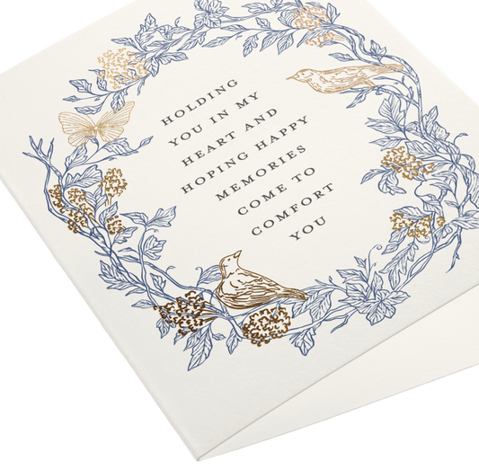 Meet Me In The Garden, Sympathy Greeting Card, Foil-Pressed