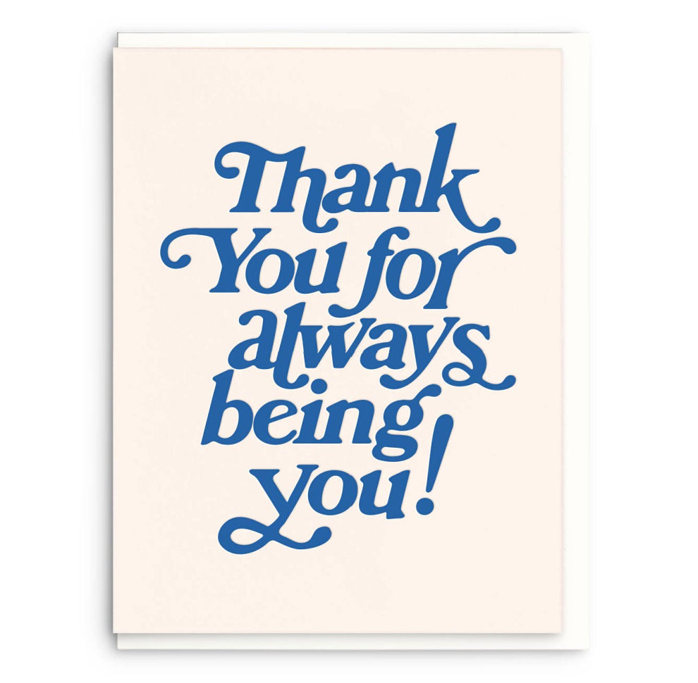 Being You, Letterpress Thank You Greeting Card