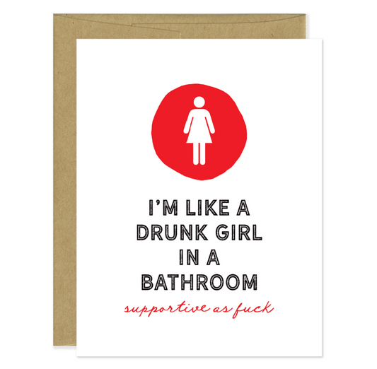 Drunk Girl Greeting Card