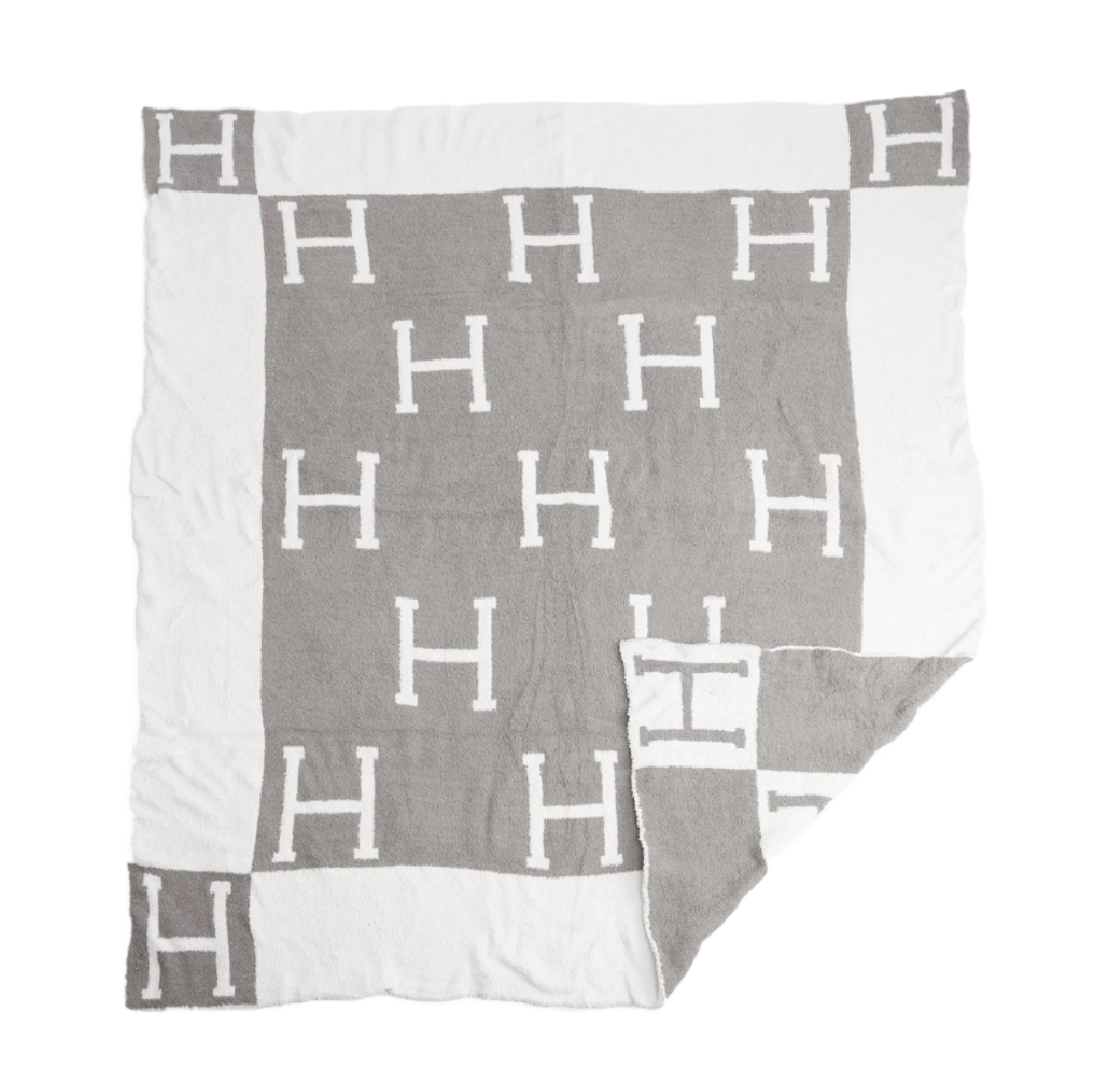 Grey H Cozy Blanket