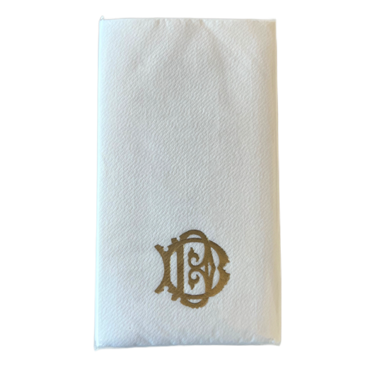 (D) Initial Linun Guest Napkins - 15 per pack