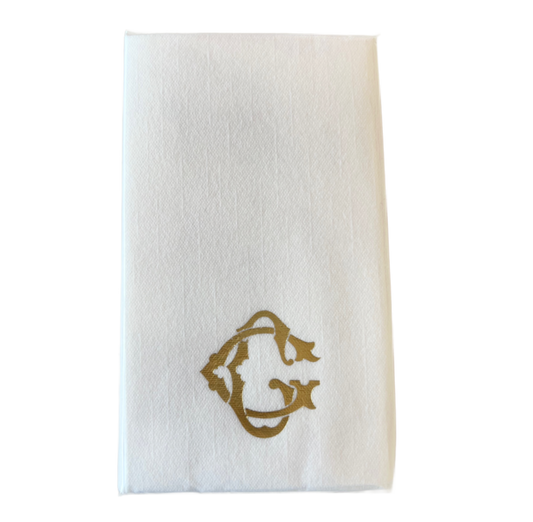 (G) Initial Linun Guest Napkins - 15 per pack