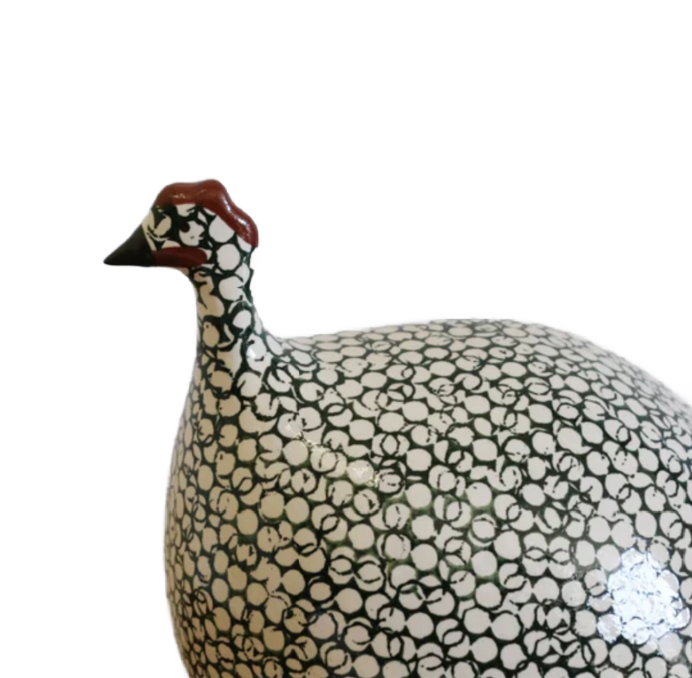 Medium White Spotted Green Guinea Fowl