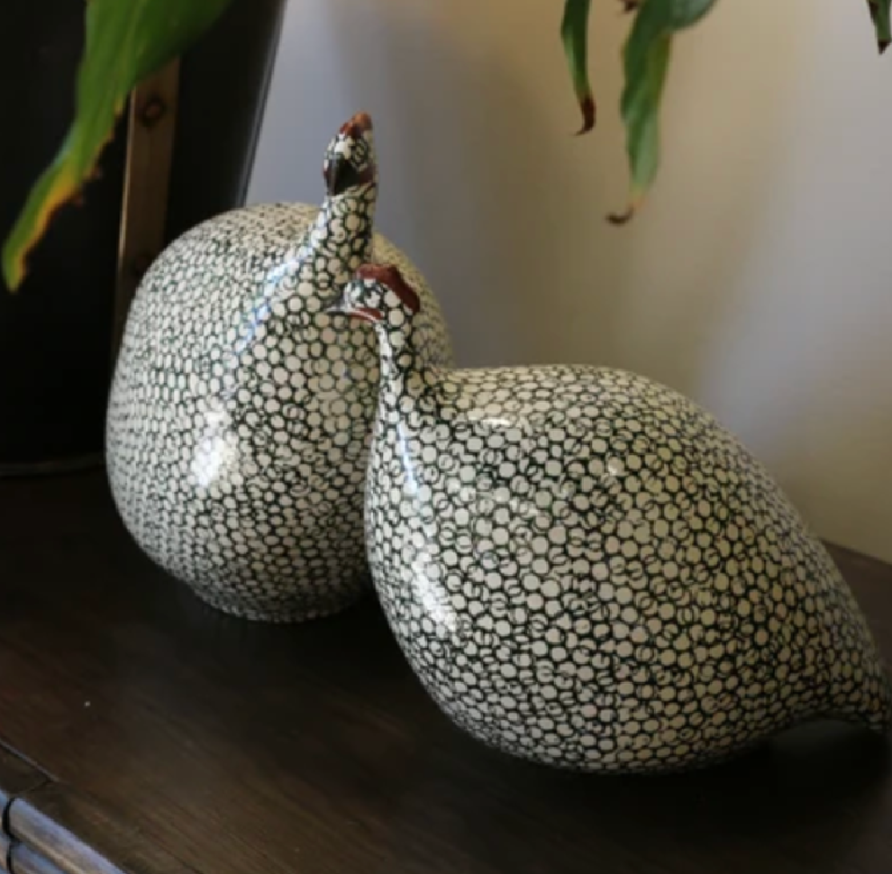 Medium White Spotted Green Guinea Fowl
