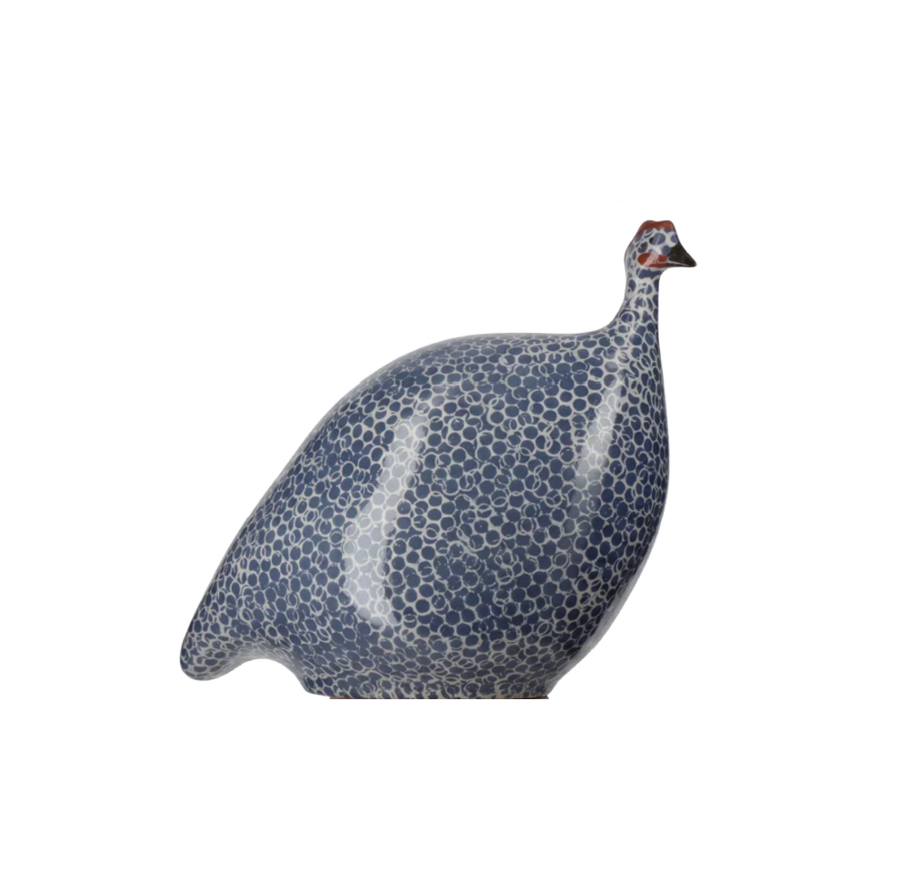 Medium Blue Spotted White Guinea Fowl