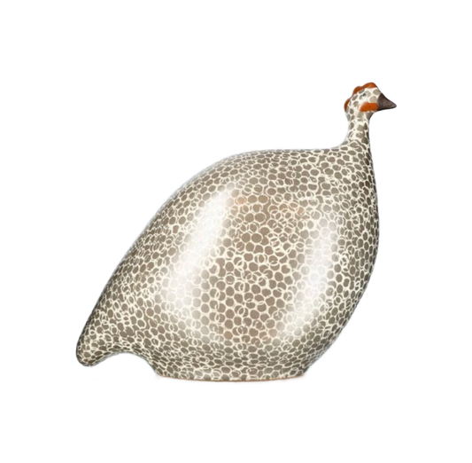 Large Beige Taupe Spotted White Guinea Fowl