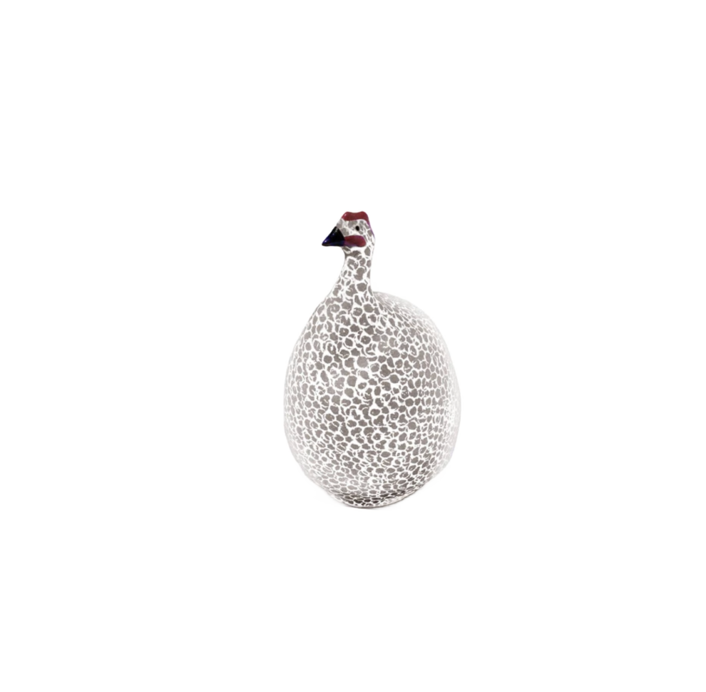 Small Beige Taupe Spotted White Guinea Fowl