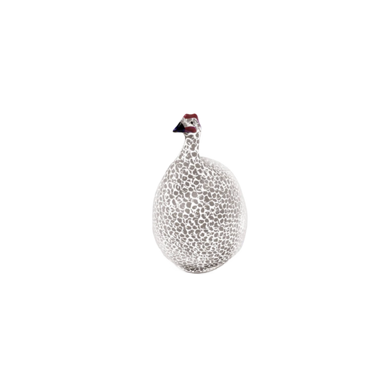 Small Beige Taupe Spotted White Guinea Fowl