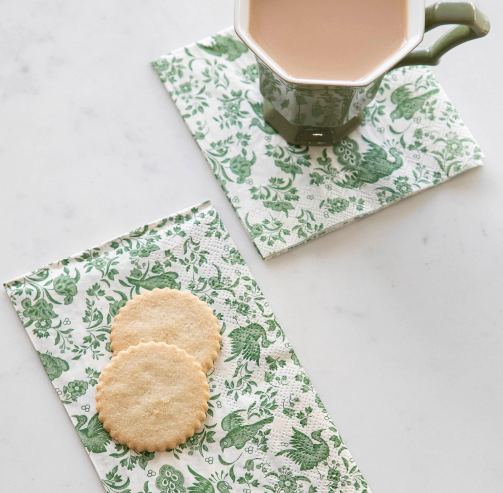 Green Regal Peacock Guest Napkin