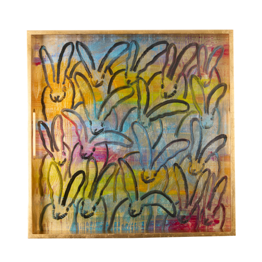 Hunt Slonem | Glam Bunnies Gold Tray
