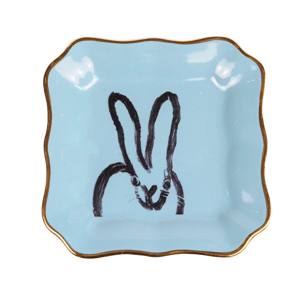 Hunt Slonem | Tiffany Blue Bunny Portrait Plate