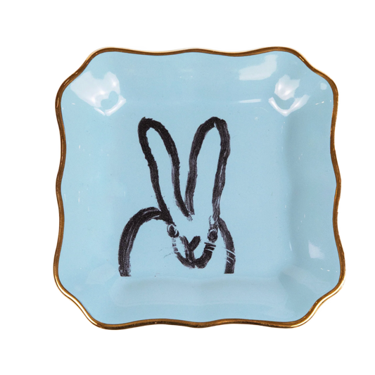 Hunt Slonem | Tiffany Blue Bunny Portrait Plate