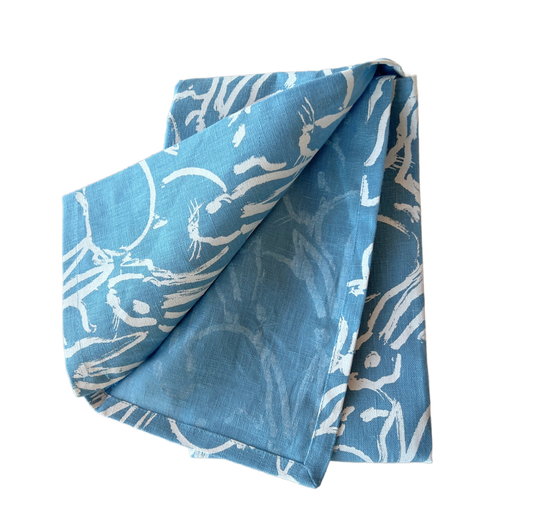 Hunt Slonem | Blue Fluffle Tea Towel