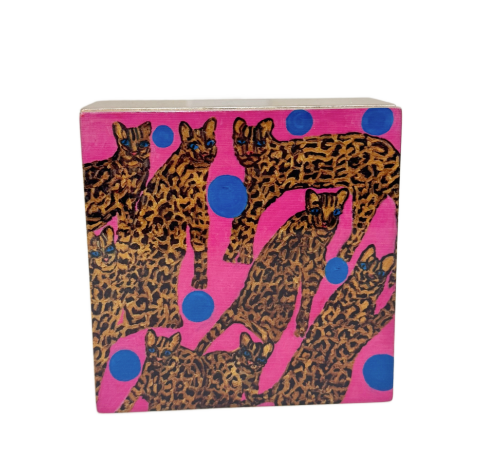 Hunt Slonem | Pretty In Pink Ocelot Coaster Box