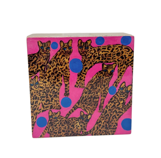 Hunt Slonem | Pretty In Pink Ocelot Coaster Box