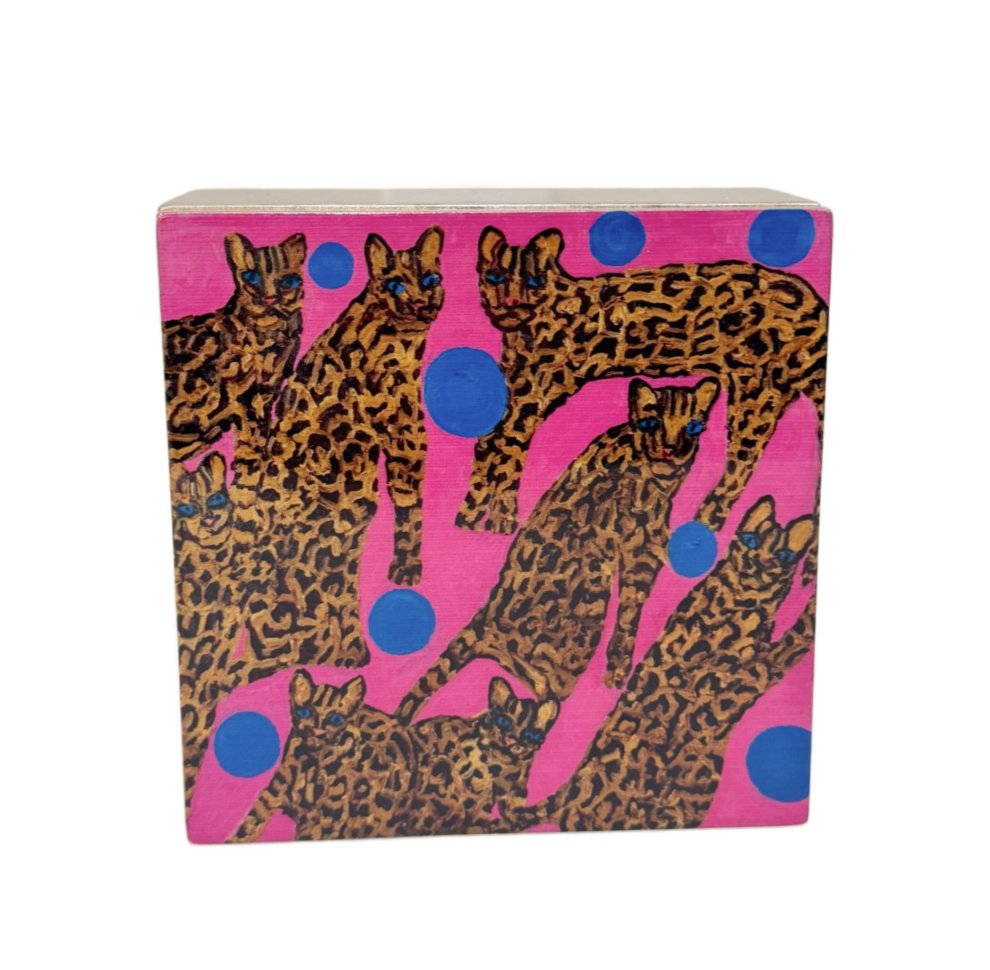 Hunt Slonem | Pretty In Pink Ocelot Coaster Box