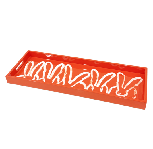 Hunt Slonem | Orange Conga Long Lacquer Tray