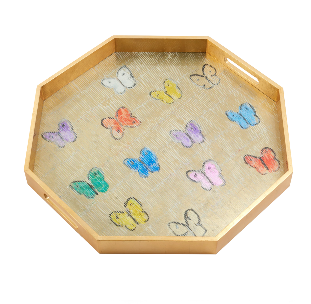Hunt Slonem | Summer Butterflies Octagonal Tray
