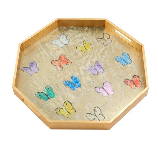 Hunt Slonem | Summer Butterflies Octagonal Tray