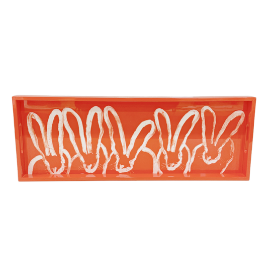 Hunt Slonem | Orange Conga Long Lacquer Tray