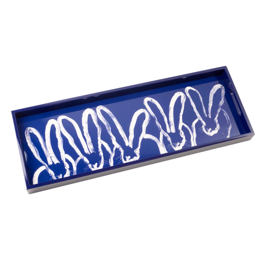 Hunt Slonem | Cobalt Conga Long Lacquer Tray