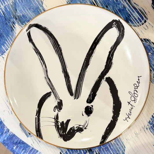 Hunt Slonem | Rabbit Run White Dinner Plate (Autographed)