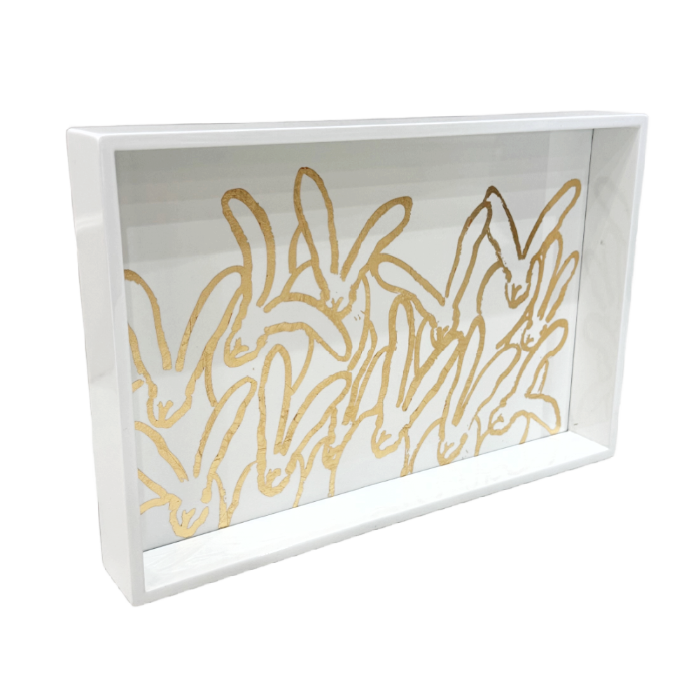 Hunt Slonem | Rabbit Run White Gold