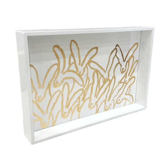 Hunt Slonem | Rabbit Run White Gold