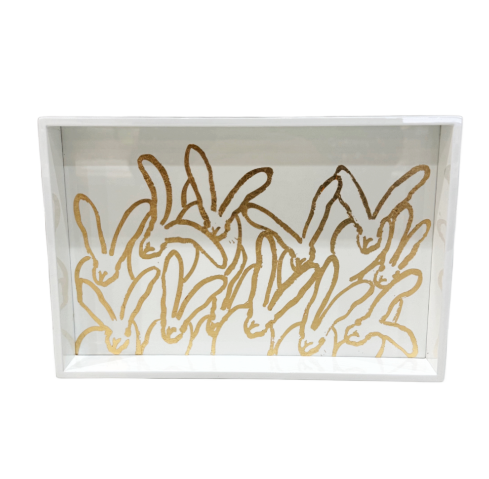 Hunt Slonem | Rabbit Run White Gold