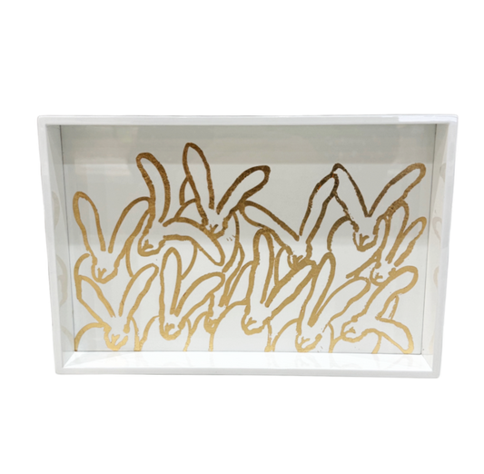 Hunt Slonem | Rabbit Run White Gold