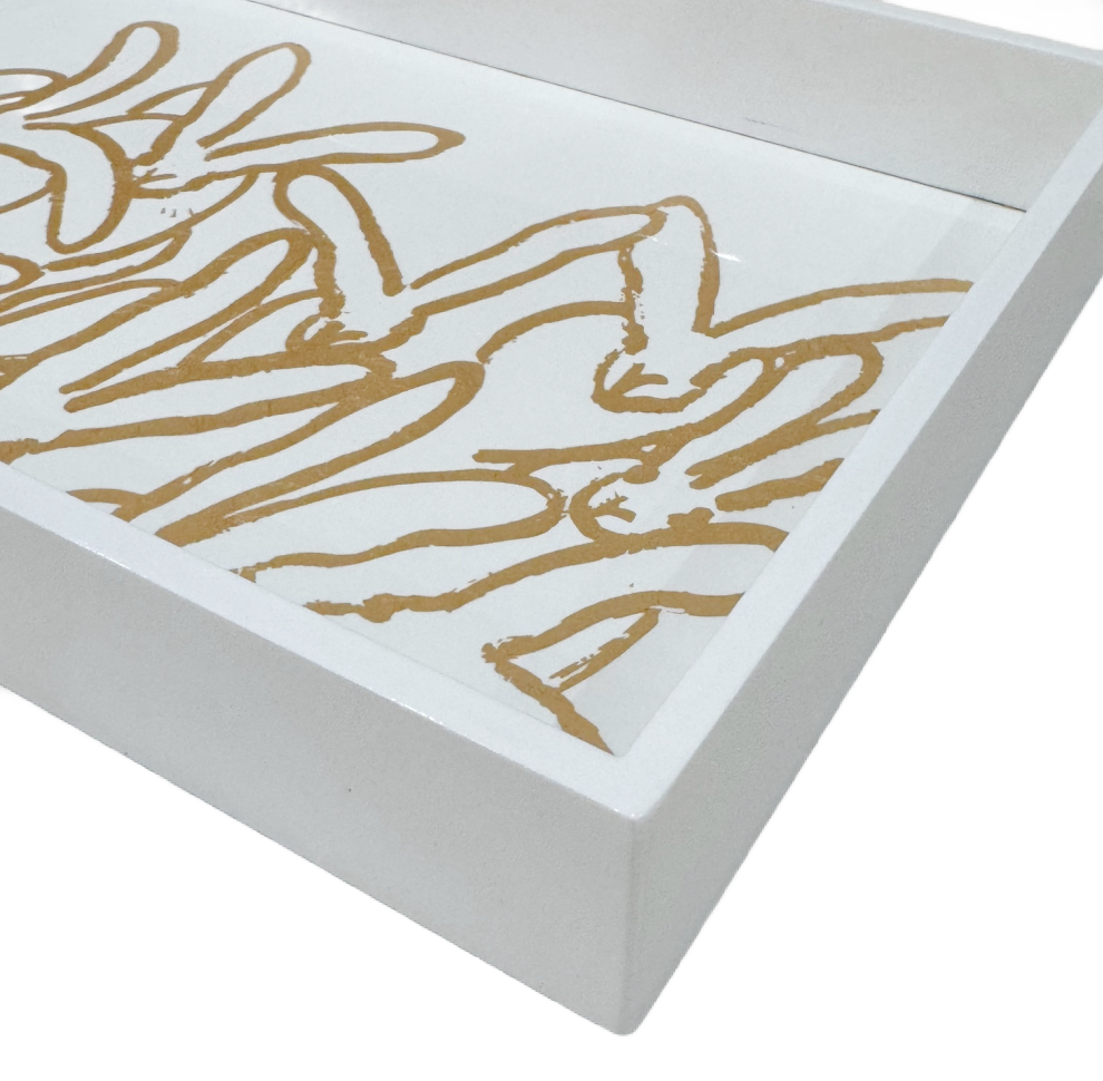 Hunt Slonem | Rabbit Run White Gold