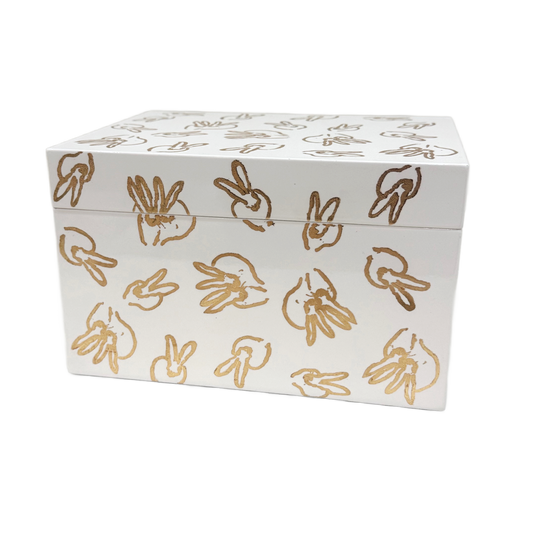 Hunt Slonem | Gold Leaf Bunny Lacquer Box