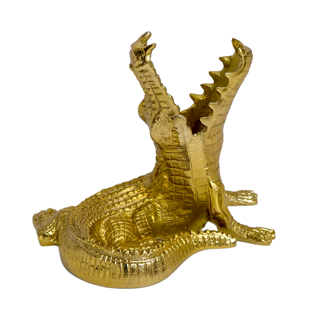 Brass Alligator Wine Bottle Holder